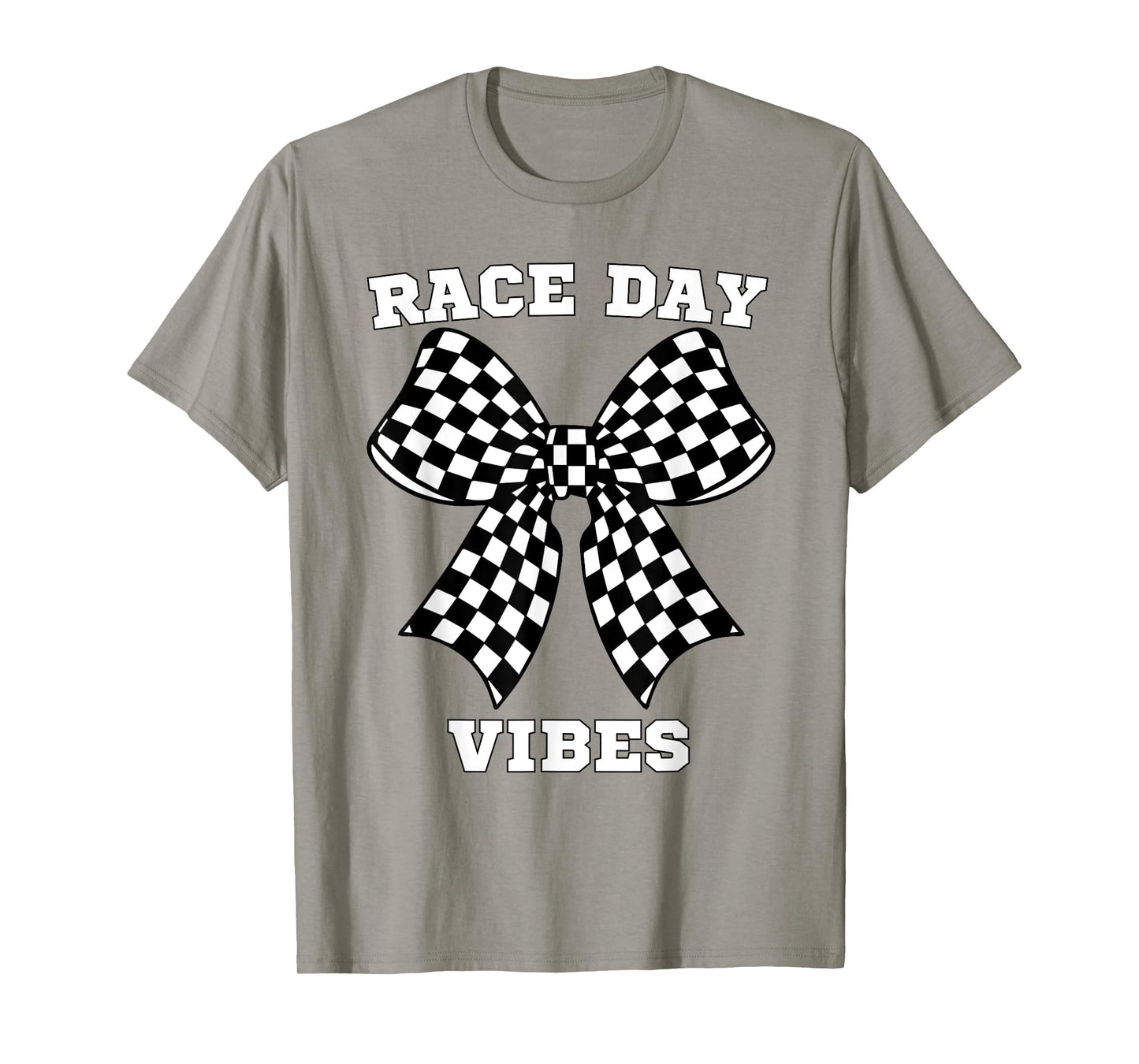Race Day Vibes Checkered Coquette Bow Car Racing T-Shirt