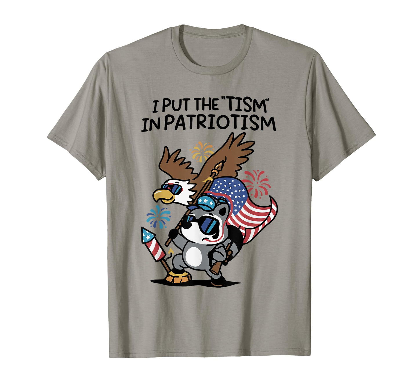 I Put The Tism in Patriotism Athletic Eagle T-Shirt