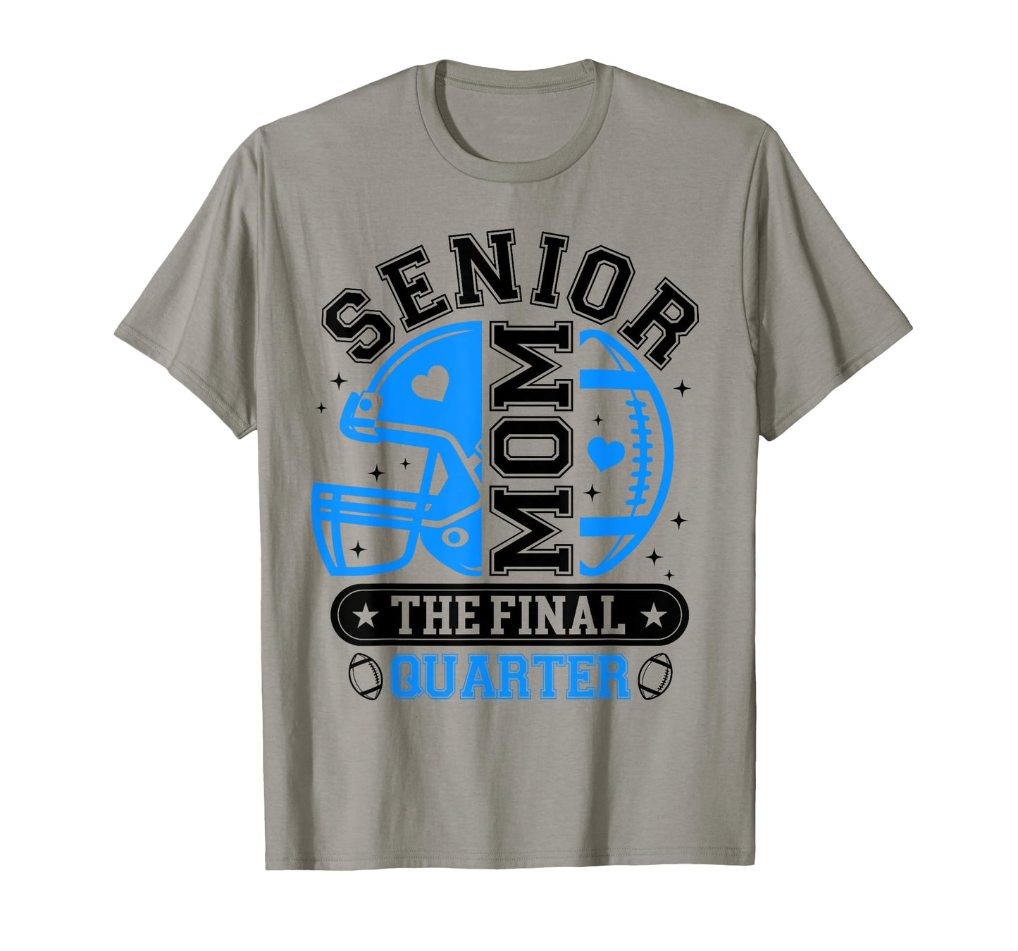 Football Senior Mom 2026 The Final Quarter Blue Black Vibes T-Shirt