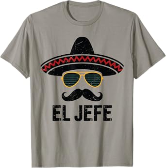 El Jefe Sombrero Face Cinco De Mayo Mexican Boy Toddler Men T-Shirt