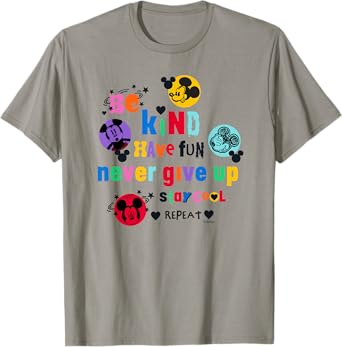 Disney Mickey Mouse Be Kind Have Fun Never Give Up Stay Cool T-Shirt