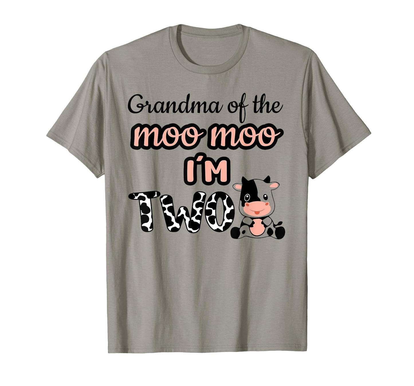 Grandma of the Moo Moo I'm Two Cow Farm Animal 2nd Birthday T-Shirt