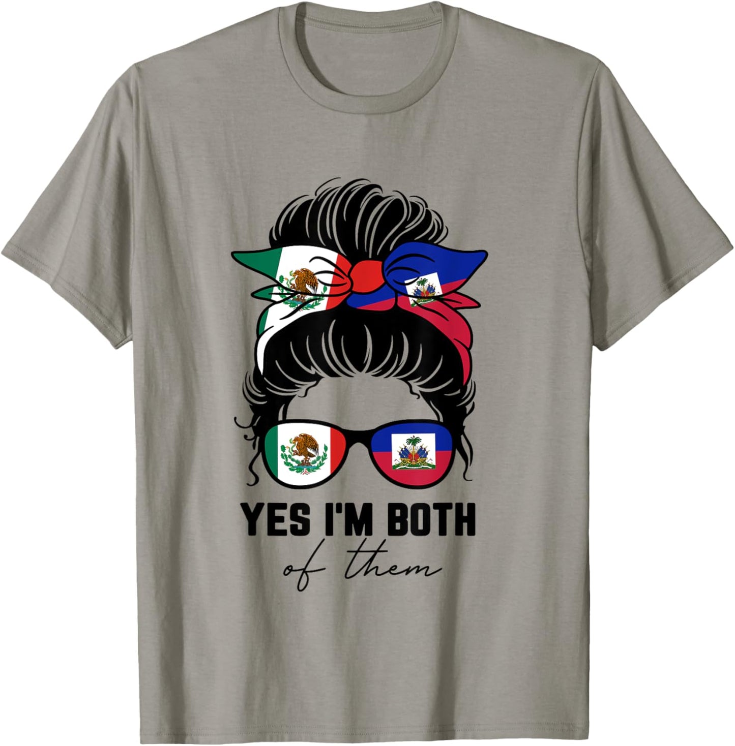 Half Mexican Half Haitian Girl Mexico Haiti Flag T-Shirt