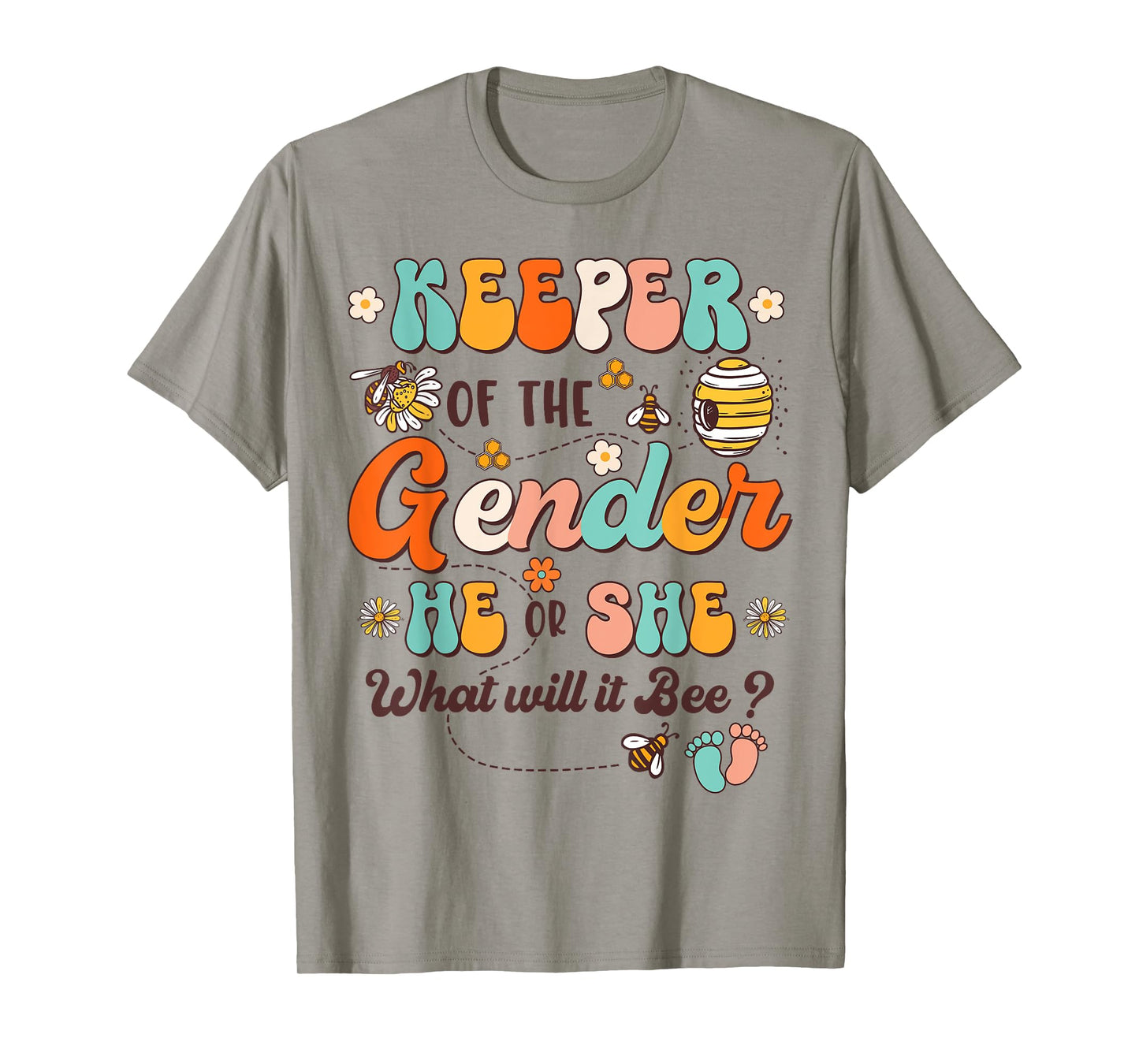 Keeper of Gender Reveal He or She What Will it Bee Retro T-Shirt