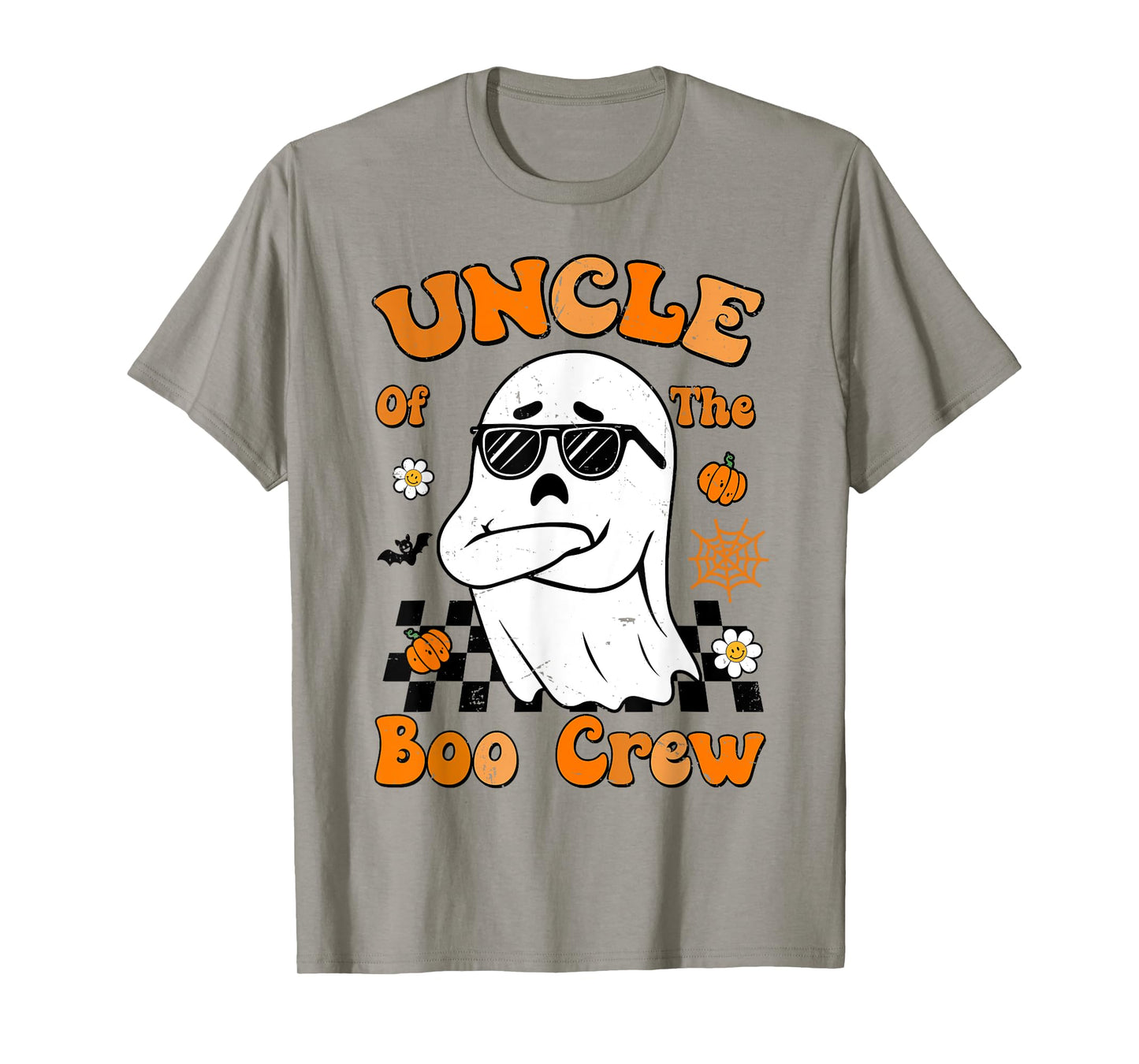 Uncle Of The Boo Crew Groovy Retro Family Halloween Funny T-Shirt