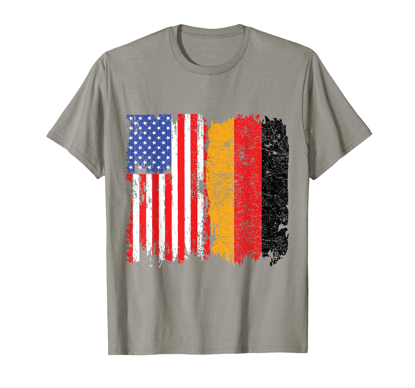 Distressed Heritage US American German Flag T-Shirt