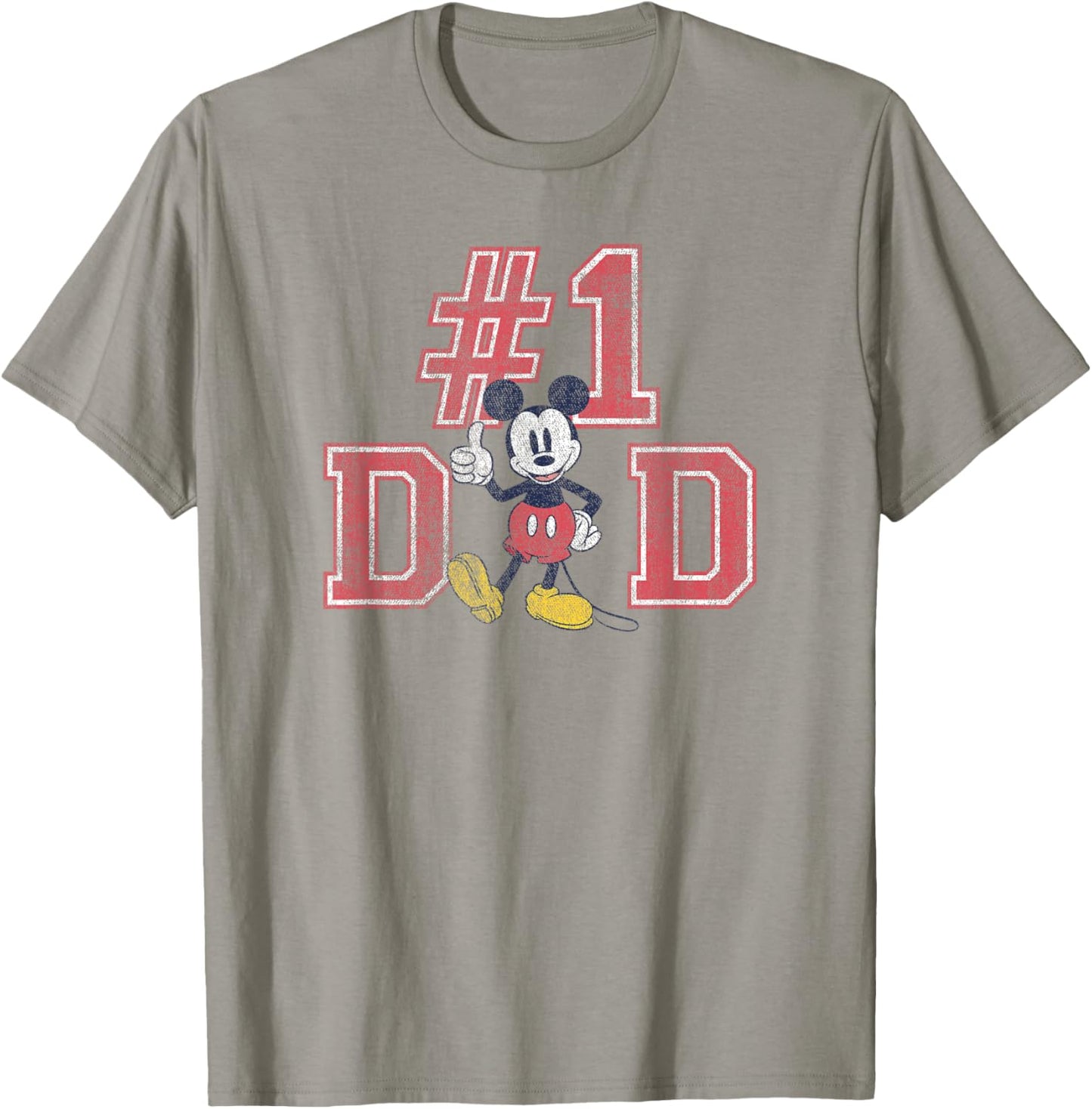 Disney Mickey Mouse Number One Dad Red Font Father's Day T-Shirt