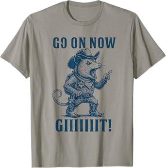 Go On Now Git Vintage Western Opossum Cowboy T-Shirt