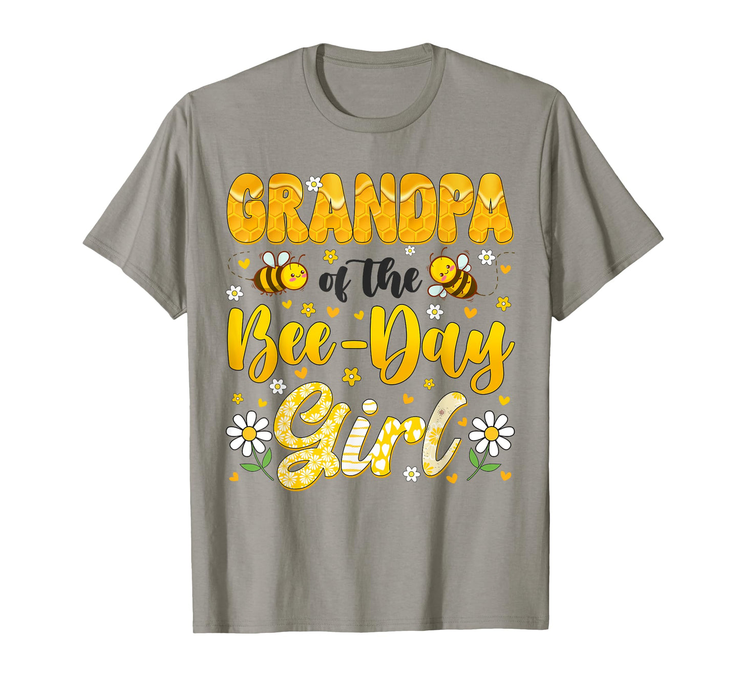 Grandpa Of The Bee Day Girl Flower Birthday Family Matching T-Shirt
