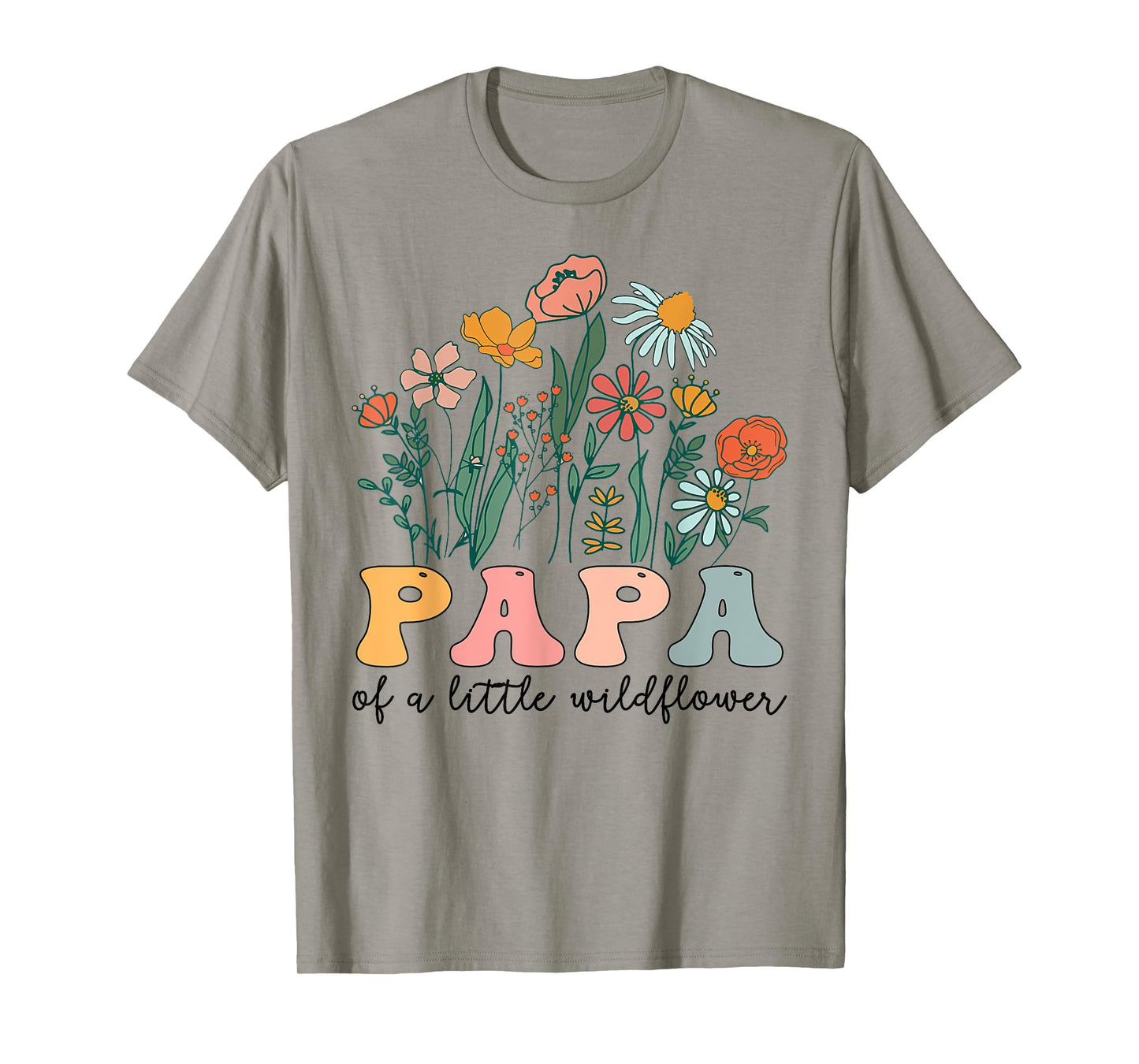 Papa Of The Little Wildflower Birthday Party Baby Shower T-Shirt
