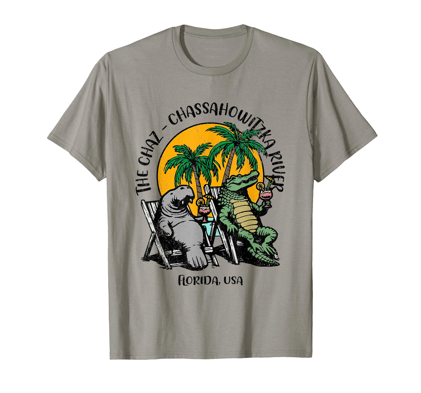 The Chaz Chassahowitzka River FL Manatee Alligator Design T-Shirt