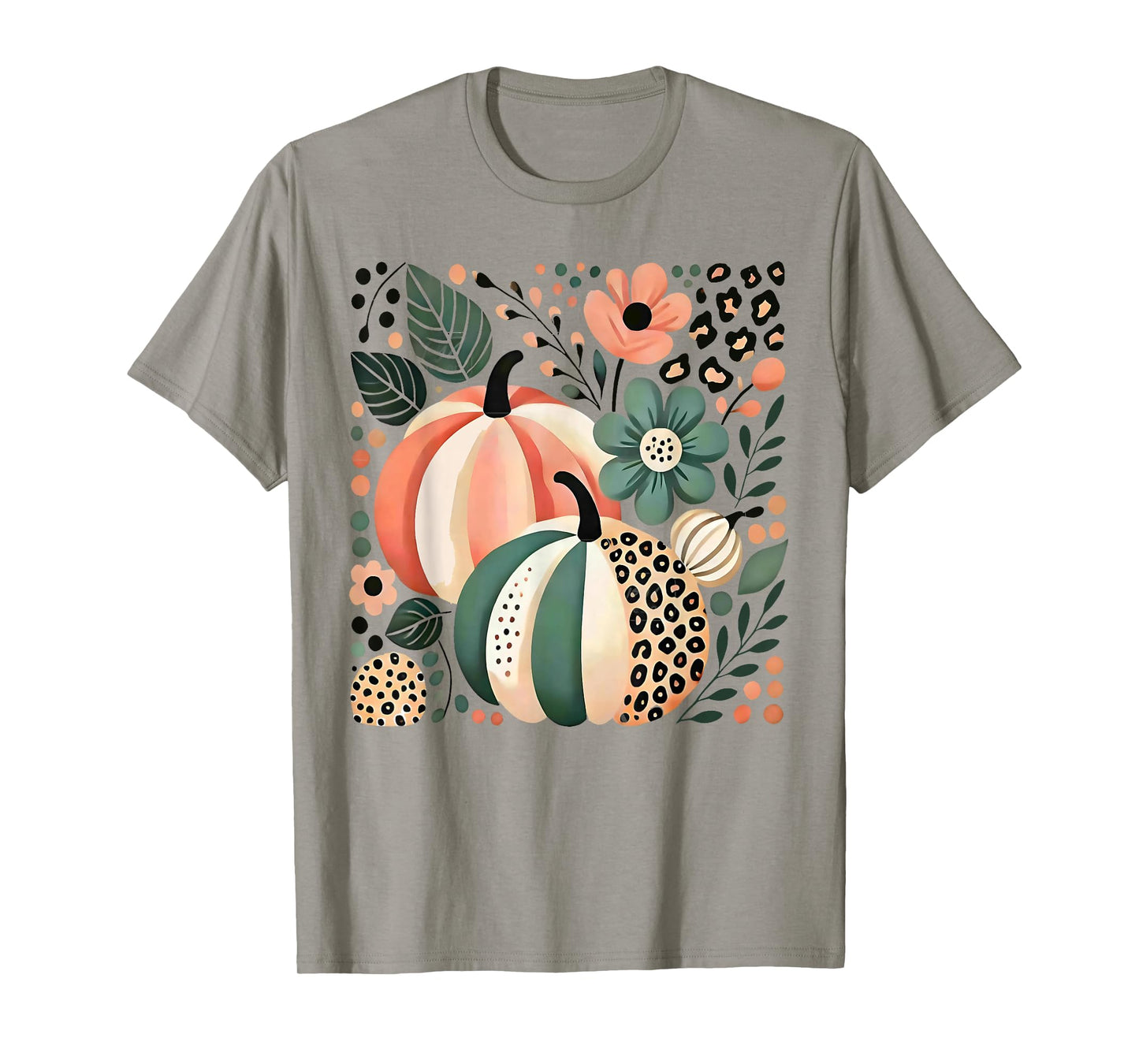 Wildflower Pumpkin Season Autumn Fall Leaves Thanksgiving T-Shirt