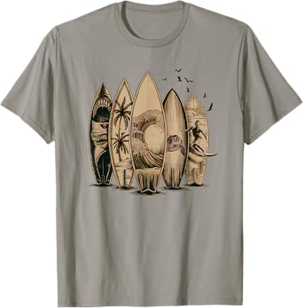 Cool Surfing Tropical Surfboards Vintage Surfboarder Surfer T-Shirt