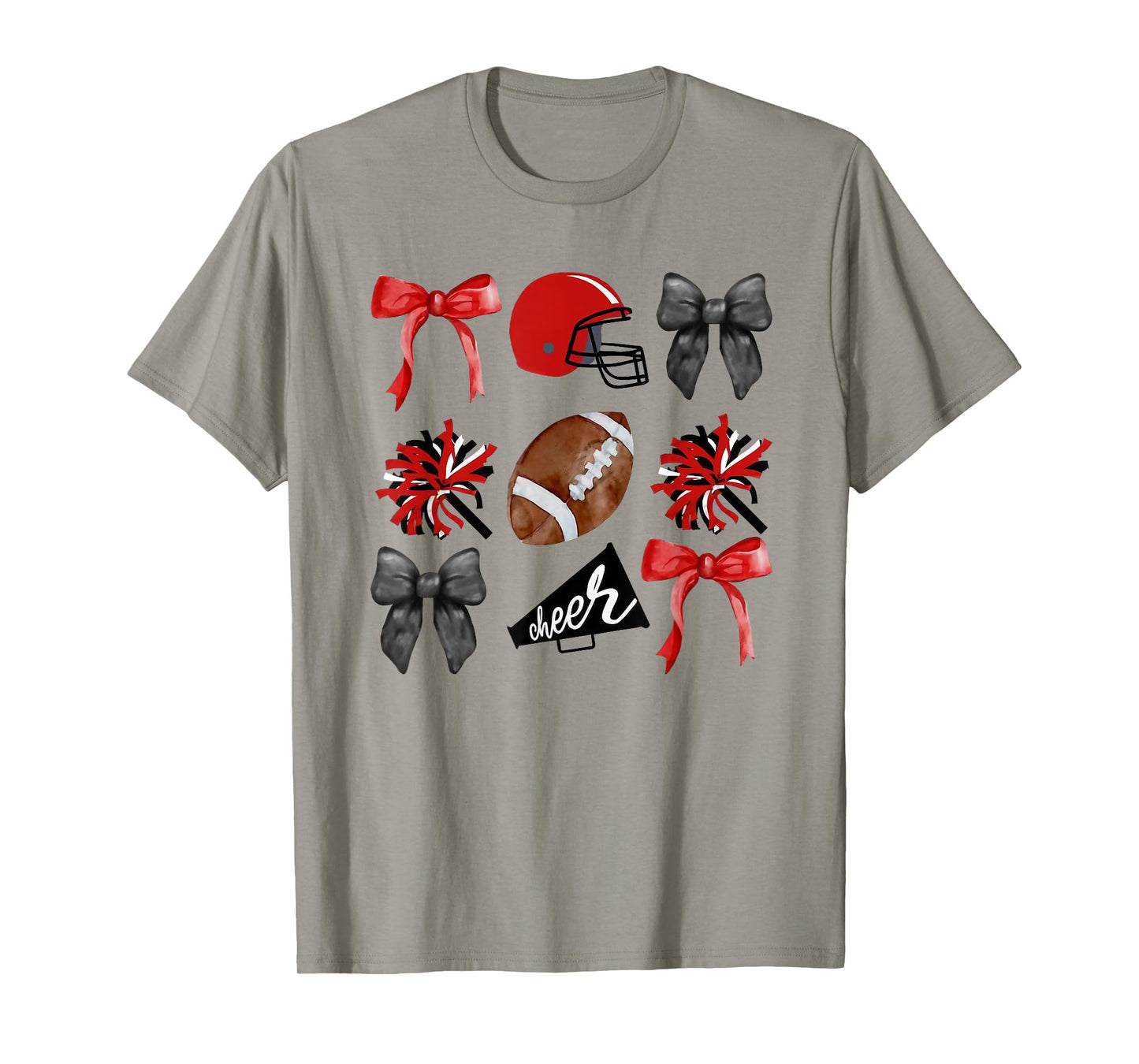 Cheer Coquette Bow American Football Autumn Thanksgiving T-Shirt