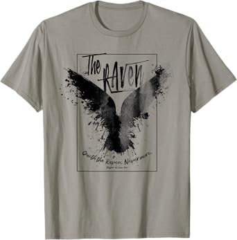 Vintage Raven, Edgar Allan Poe, type tee, Nevermore T-Shirt
