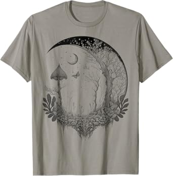 Cute Fairycore Floral Moon Aesthetic Girls Women Graphic T-Shirt