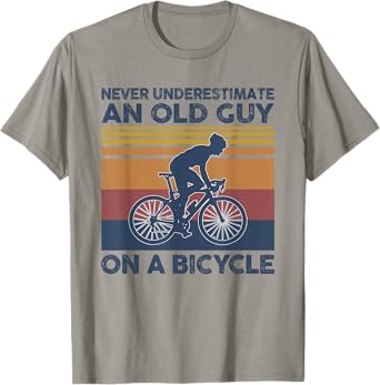 Never Underestimate An Old Guy On A Bicycle Vintage Cycling T-Shirt