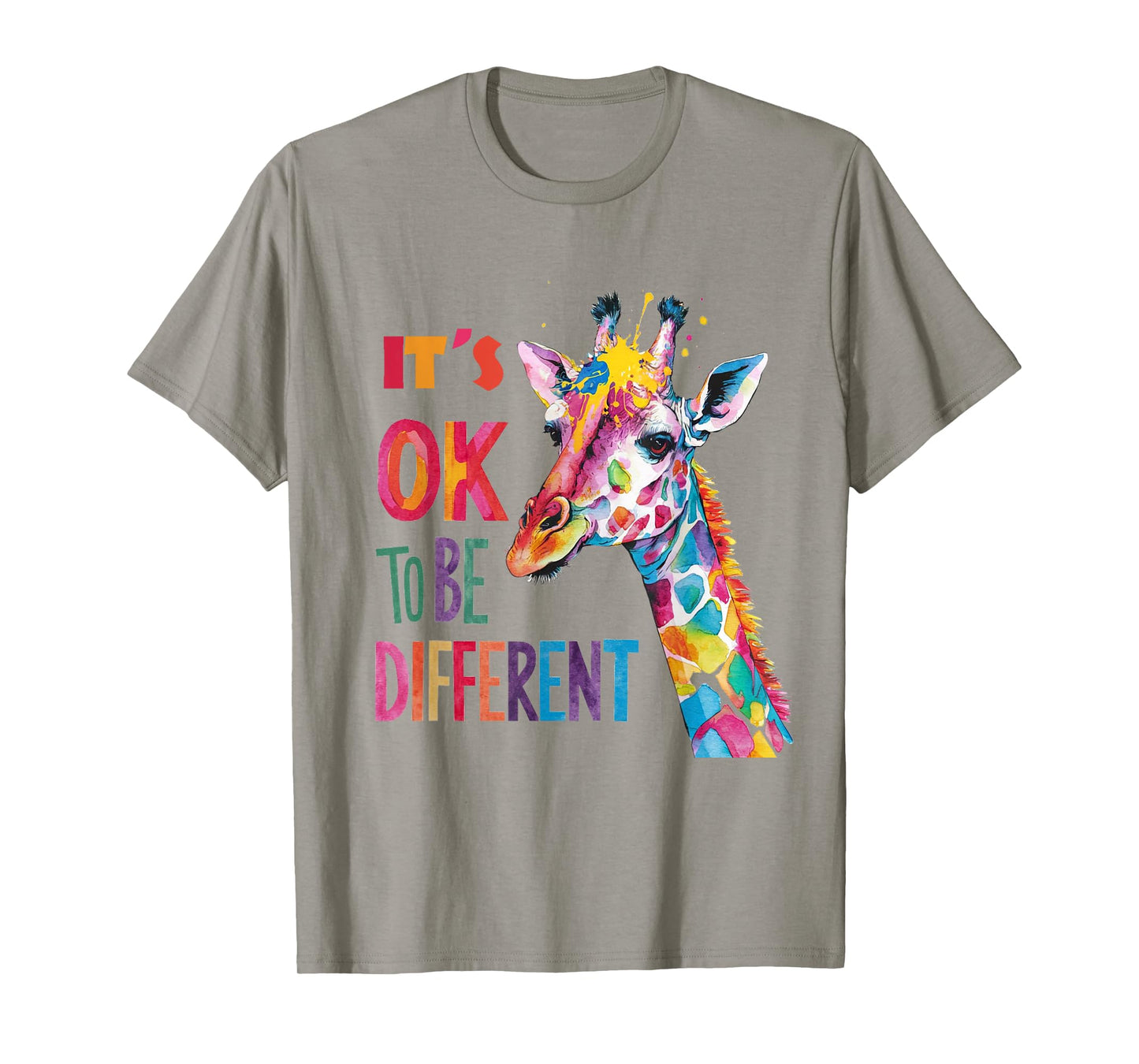Autism Awareness Giraffe Animal Lover Its Ok To Be Different T-Shirt
