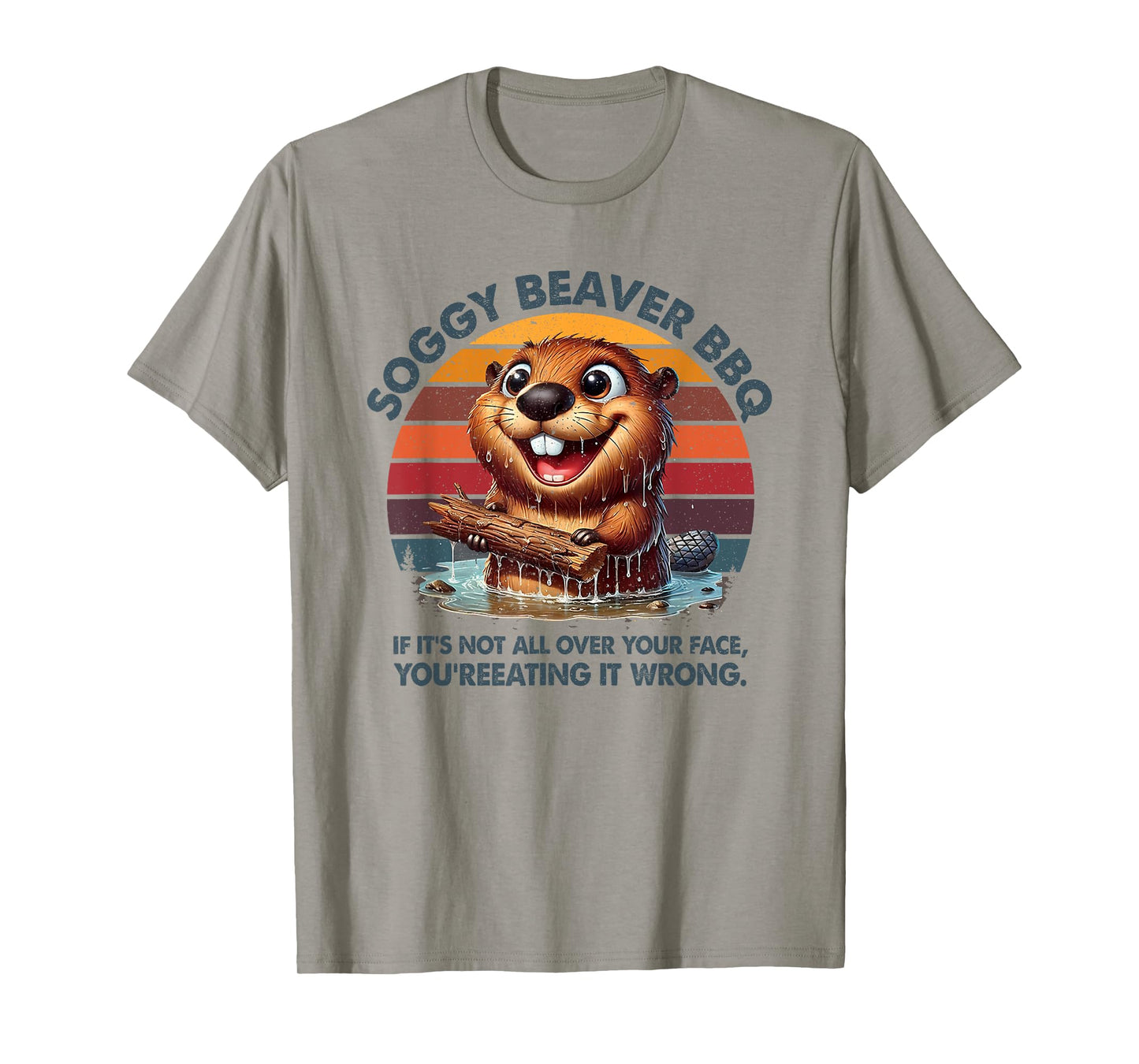 Soggy Beaver Bbq Funny Barbecue Grill Master Humor Dad Men T-Shirt