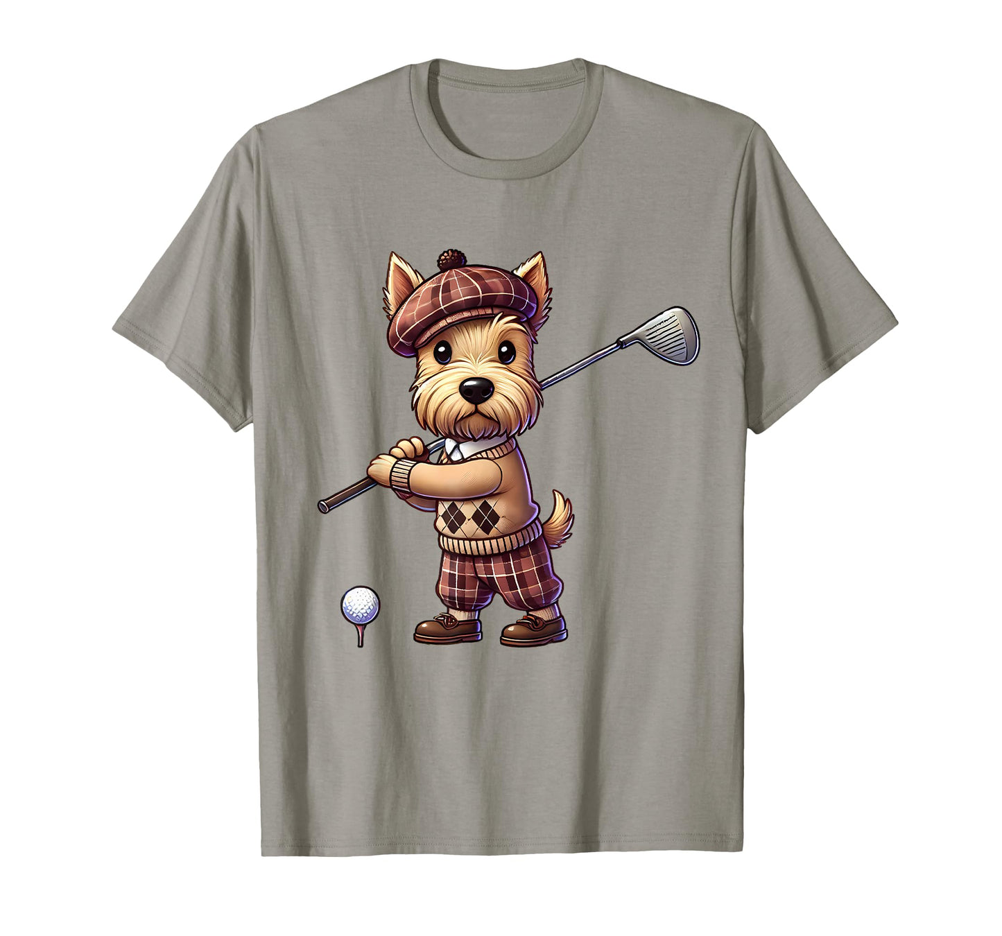 Cute Scottish Terrier Playing Golf Golfer Golfing Men Women T-Shirt