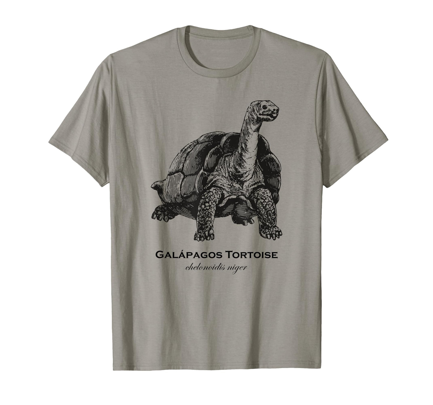 Vintage Galapagos Tortoise Designs by BAS Unisex-Adults & Kids Classic Fit Retro Cartoon Animal Print T-Shirt Grey Small