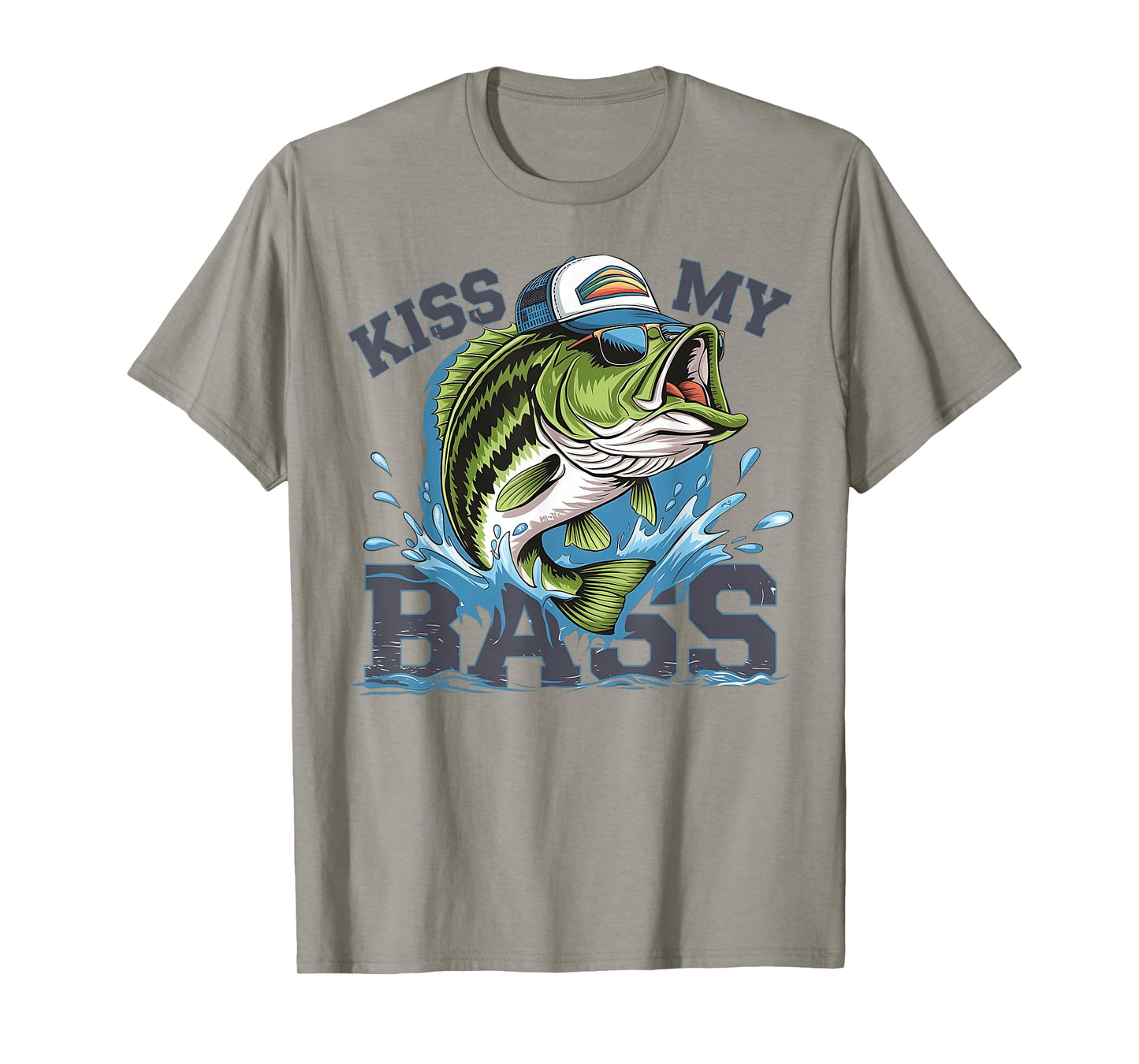 Vintage Kiss My-Bass Fishing Lover Bass Fisher Womens Mens T-Shirt