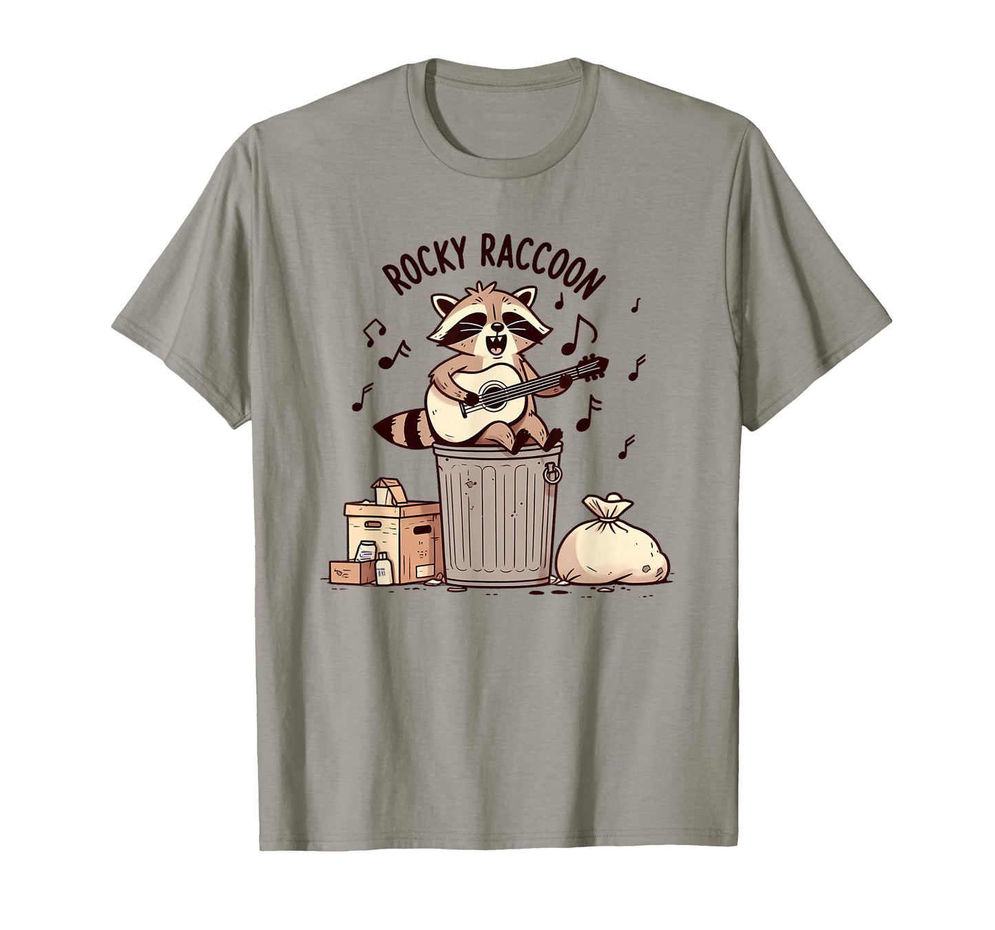 Funny Rocky Raccoon Guitar Playing Raccoon Music Lover T-Shirt