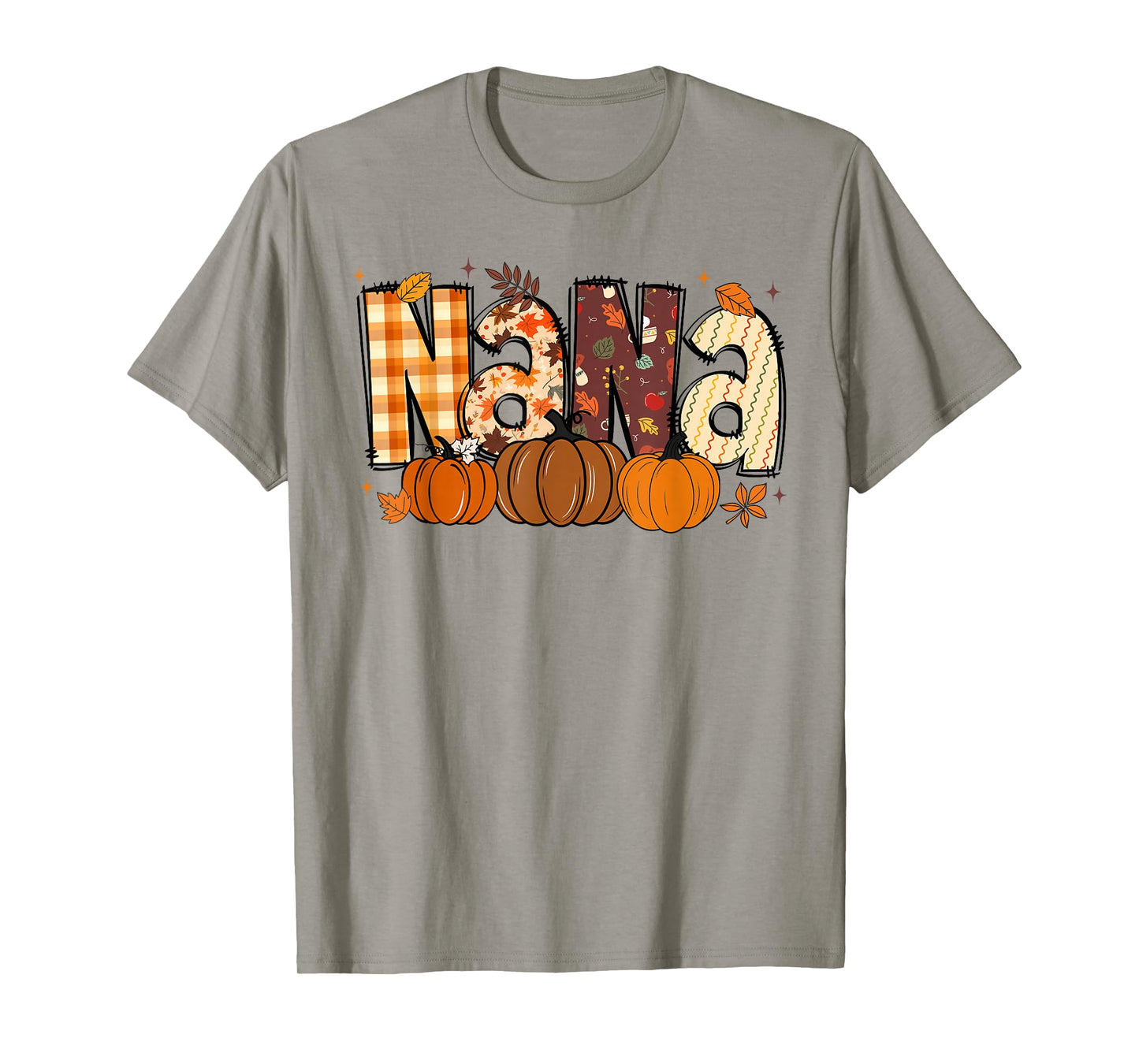 Retro Nana Pumpkin Fall Leaves Grandma Fall Thanksgiving T-Shirt