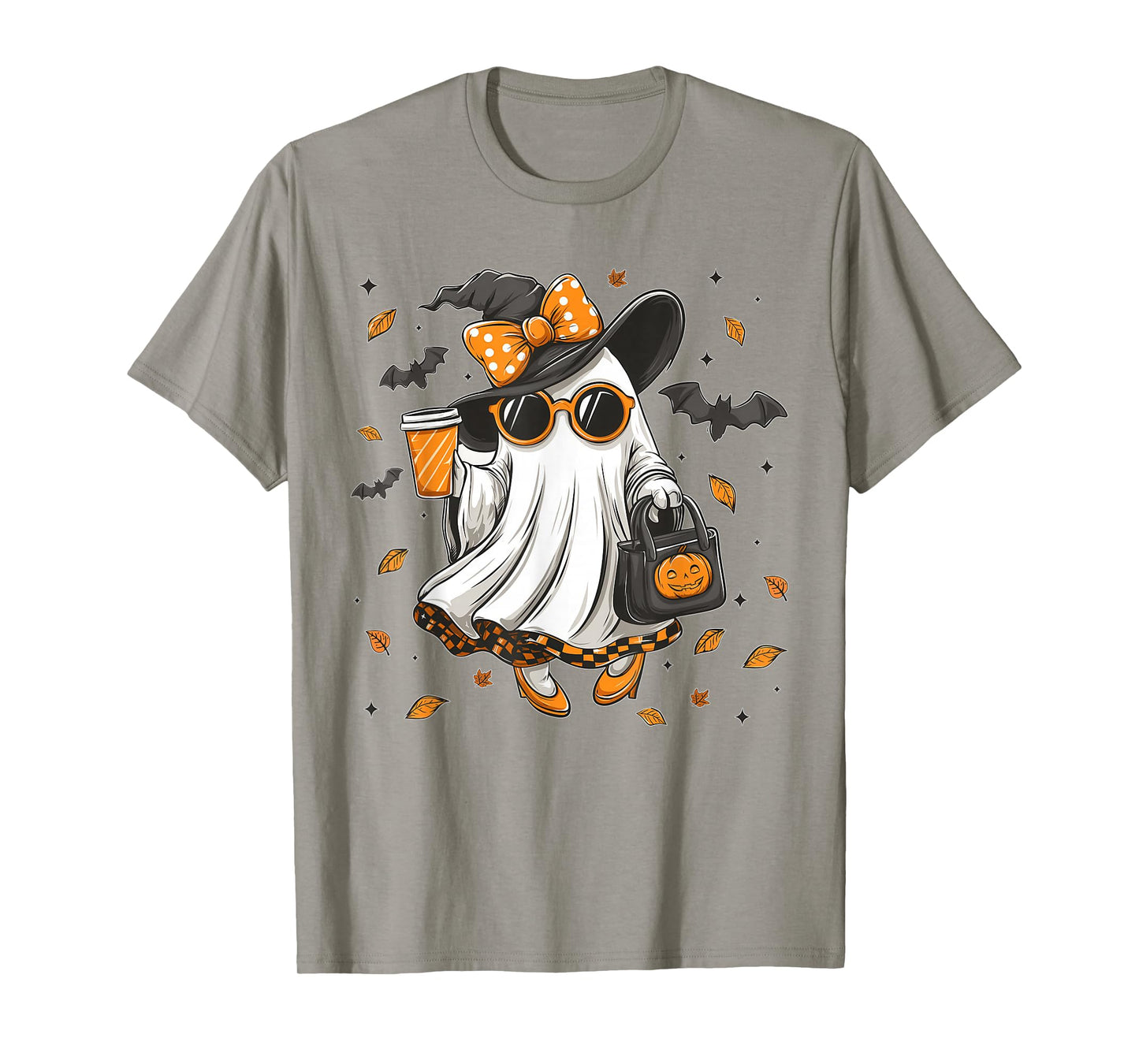 Coquette Leopard Ghost Coffee Boo-JEE Halloween Boujee Ghost T-Shirt