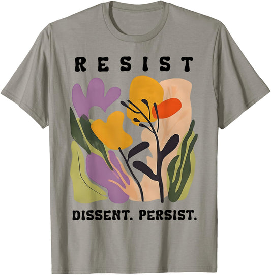 Vintage Resist Dissent Persist Floral Women's T-Shirt