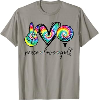 Peace Love Golf Tie Dye Funny Golf Lovers T-Shirt