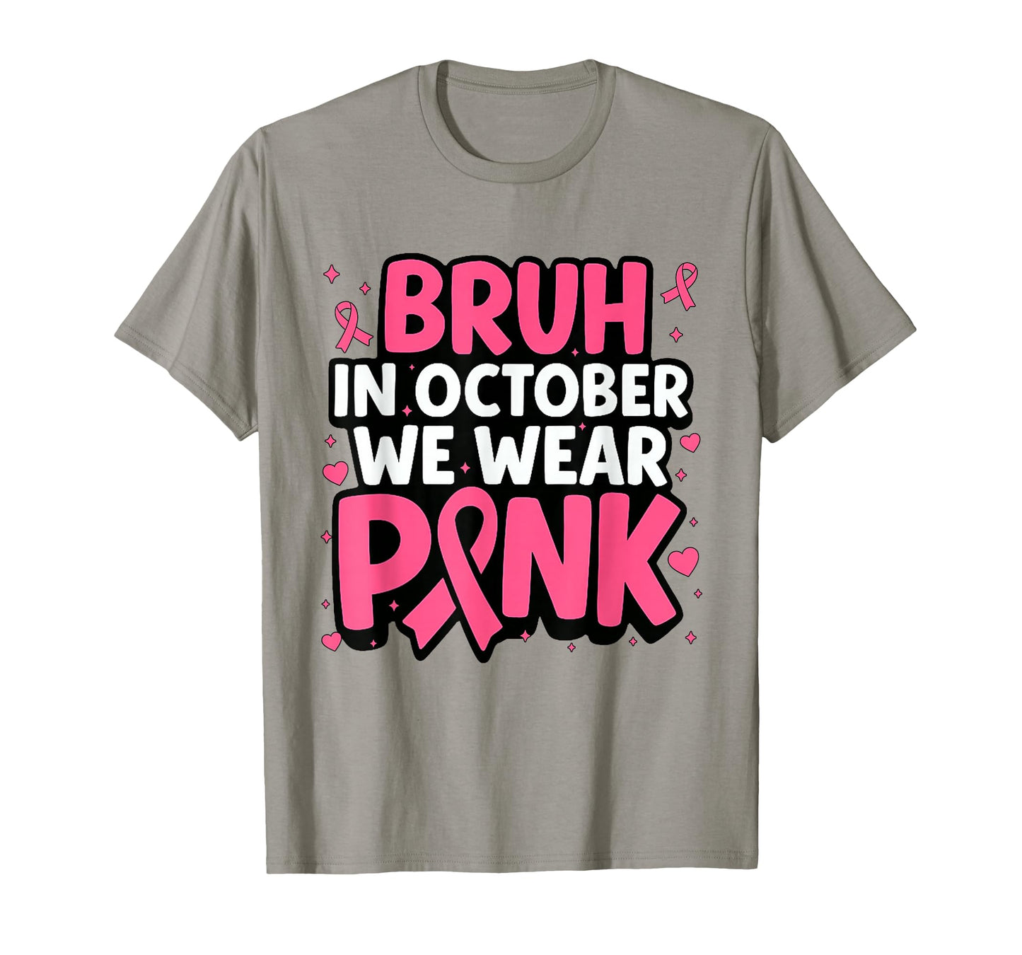 Breast Cancer Bruh in October We Wear Pink Toddler Boys Kids T-Shirt