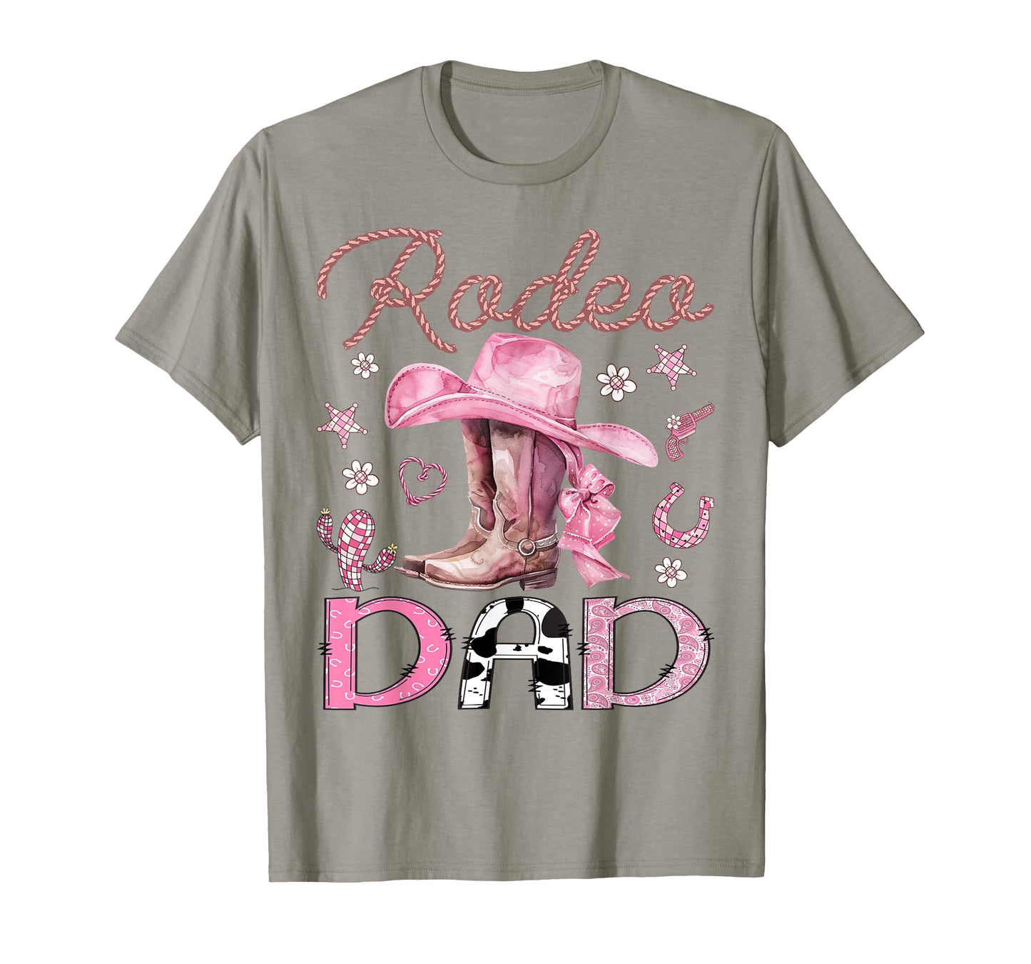 Rodeo Dad Pink CowGirl Coquette Boots Birthday Girl T-Shirt