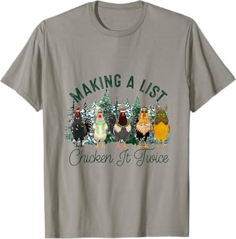 Making A List And Chicken It Twice, Christmas Farm Chicken T-Shirt