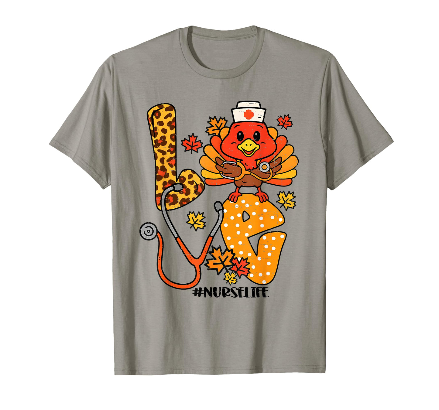 Turkey Nurse Thanksgiving Fall Scrub Nursing RN ICU ER Nicu T-Shirt