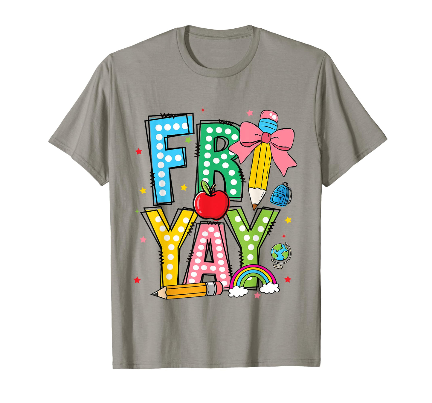 Happy Friyay Coquette Bow Friday Weekend Teacher Girls Kids T-Shirt