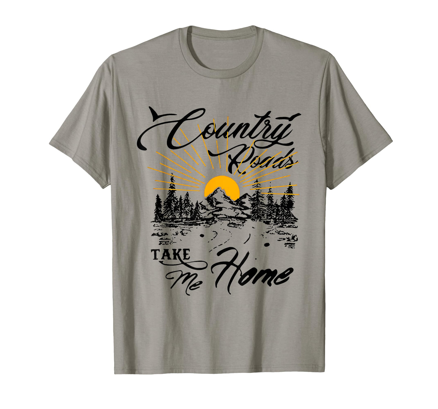 Retro Vintage Sunshine Country Roads Take Me Home Quote T-Shirt