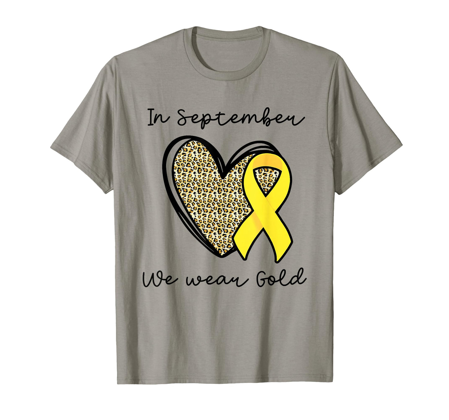in September We Wear Gold Rainbow Childhood Cancer Awareness T-Shirt