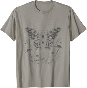 Cute Fairycore Floral Moth Aesthetic Women Girls T-Shirt