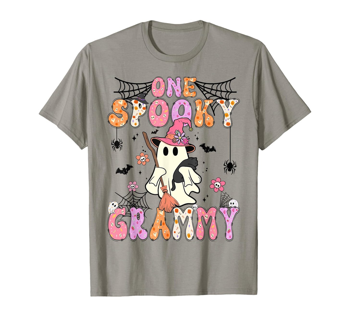 Groovy One Spooky Grammy Retro Halloween Cute Ghost T-Shirt