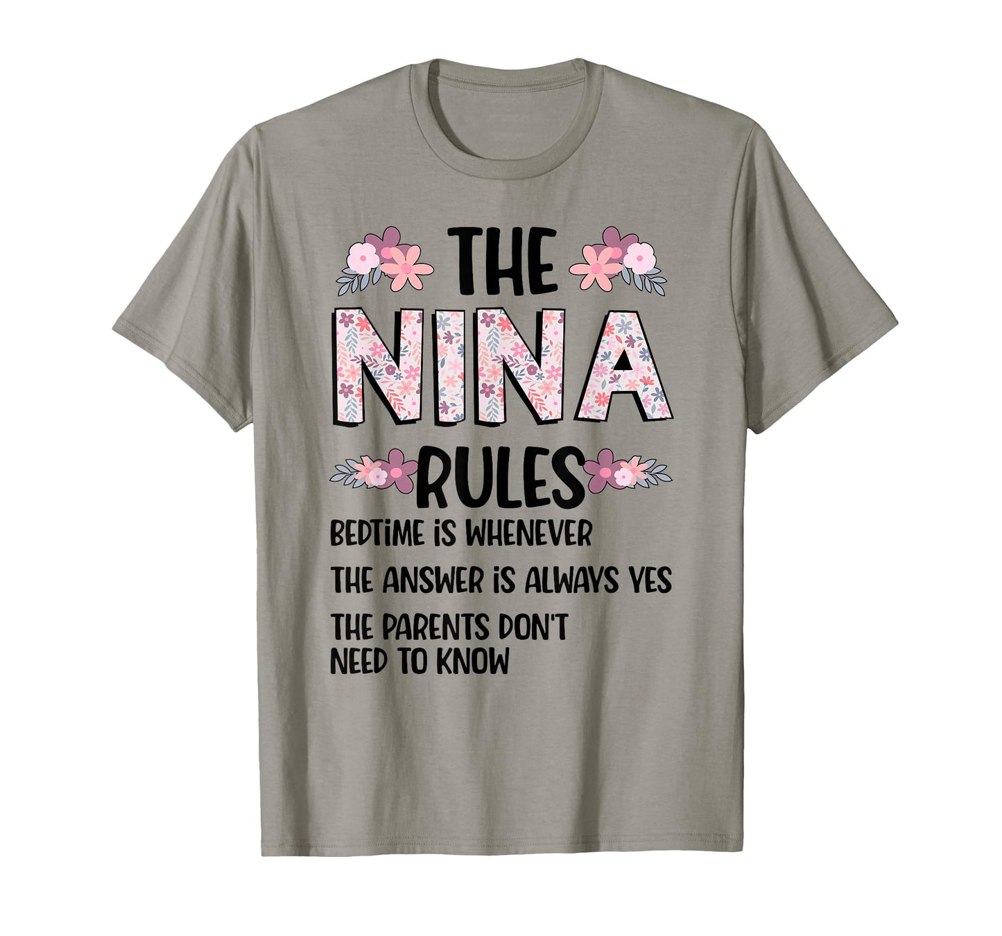 Nina Grandma Rules Nina Grandmother T-Shirt