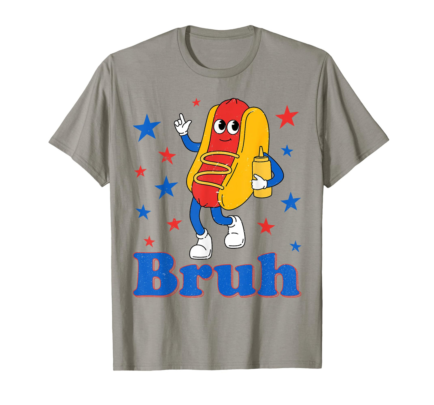 BRUH 4th of July Hotdog Funny Fourth of July Patriotic USA T-Shirt for Men Women Kids