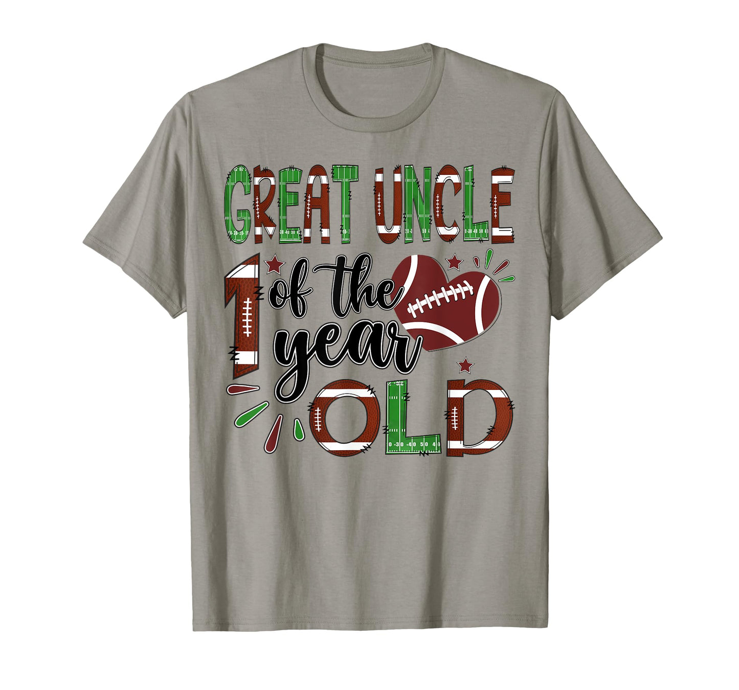 Great Uncle Of The 1 Year Old Football 1St Year Down Bday T-Shirt
