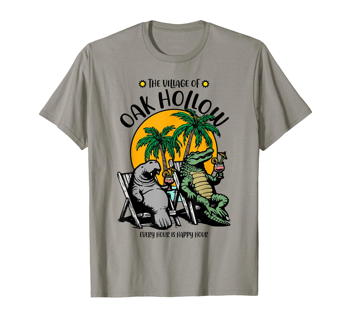 The Village of Oak Hollow TV Manatee Alligator Design T-Shirt