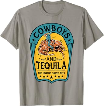 Rodeo Cowboys And Tequila Western Country Music Southern Men T-Shirt