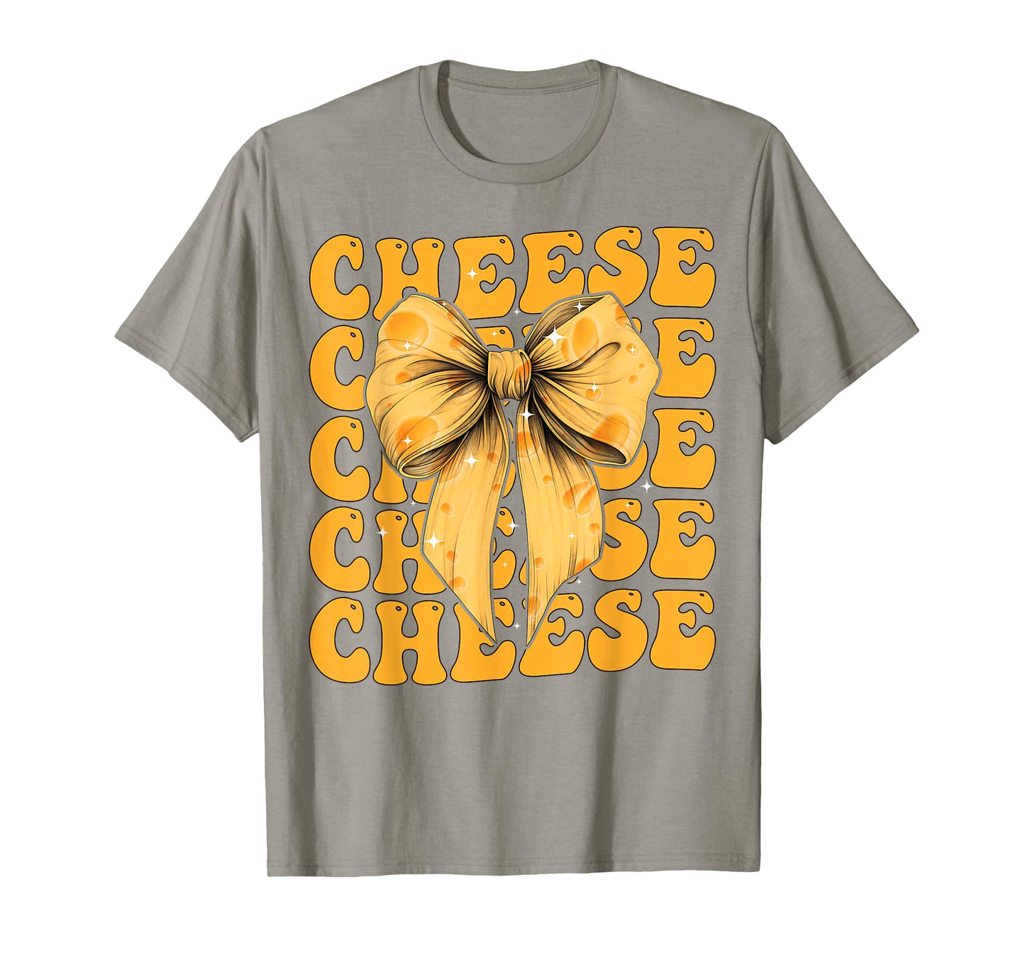 Coquette Bow Cheese Gouda Cheddar Girl Mom Yellow Edamer T-Shirt