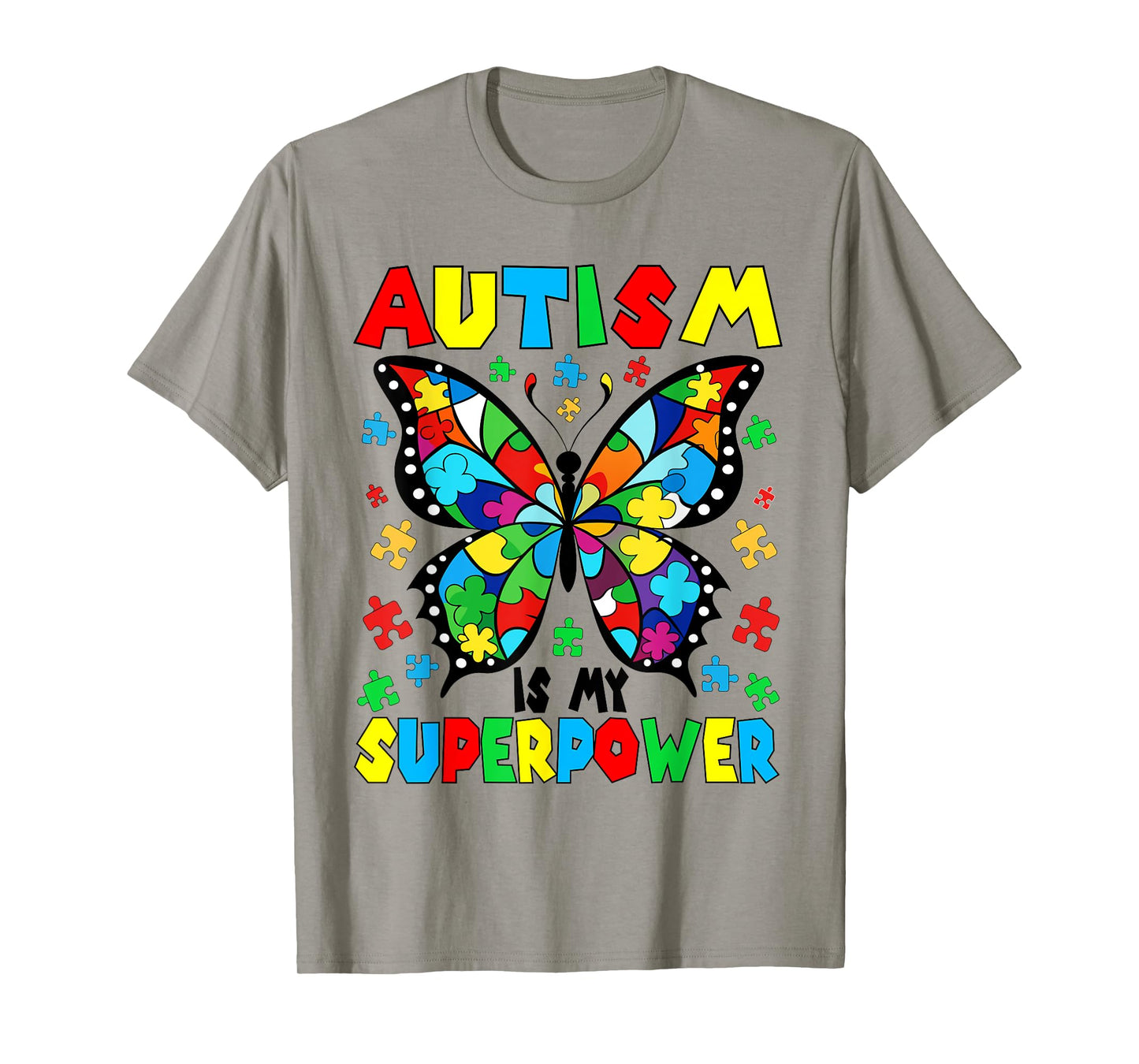 Cute Butterfly Autism Is My Superpower Autism Girl boy Kids T-Shirt