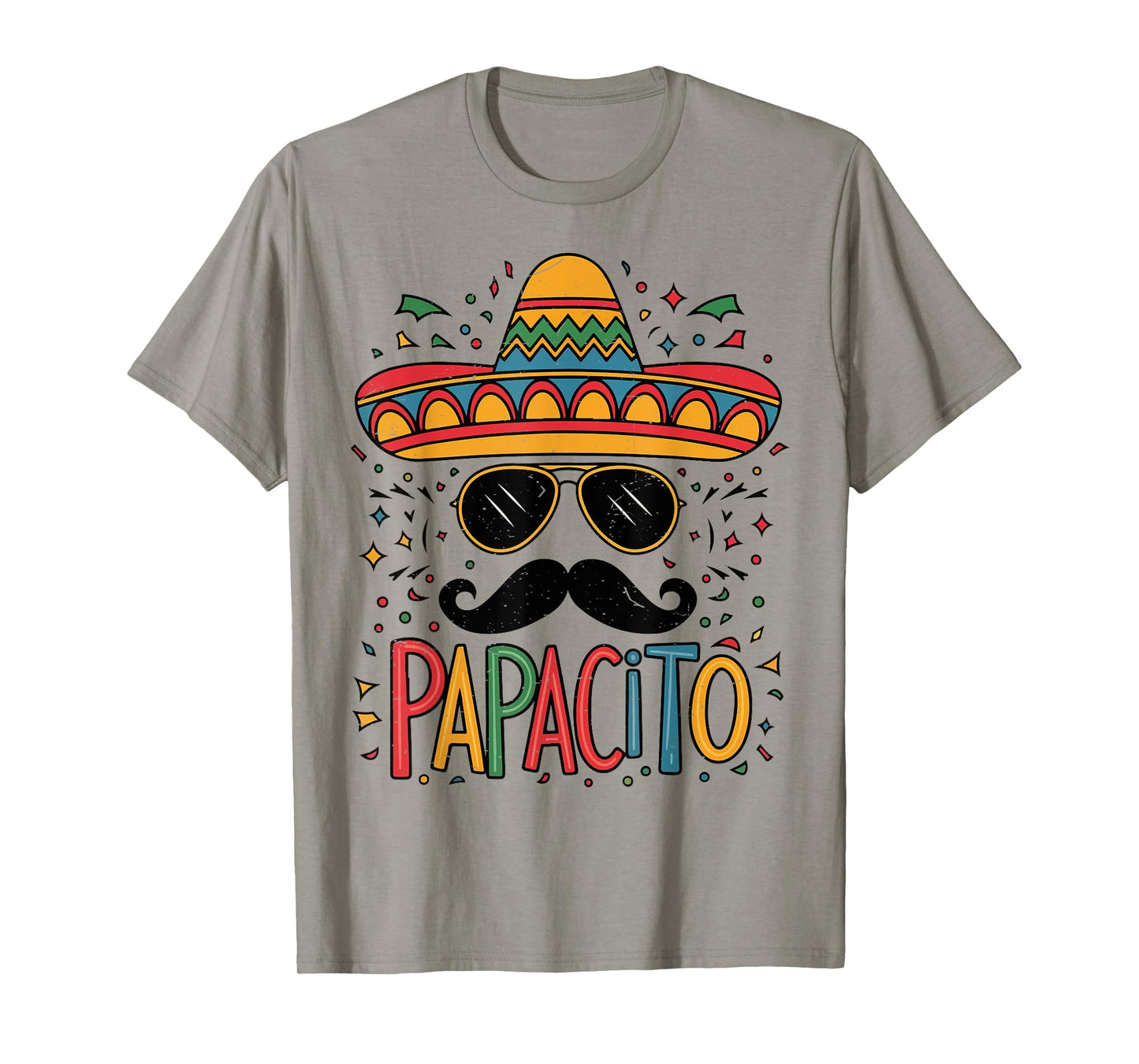 Papacito Cinco Mayo Sombrero Funny Mexican Dad Father Men T-Shirt