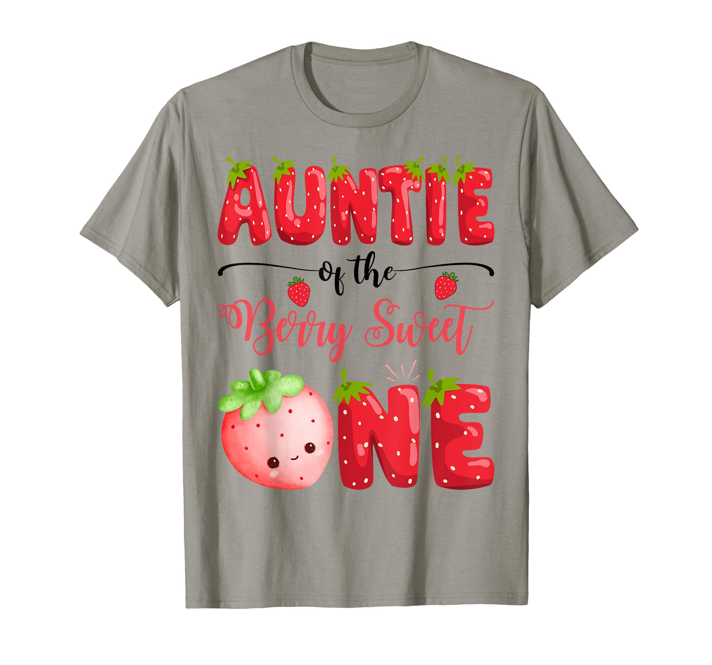Auntie Of The Berry Sweet One Birthday Girl Strawberry T-Shirt