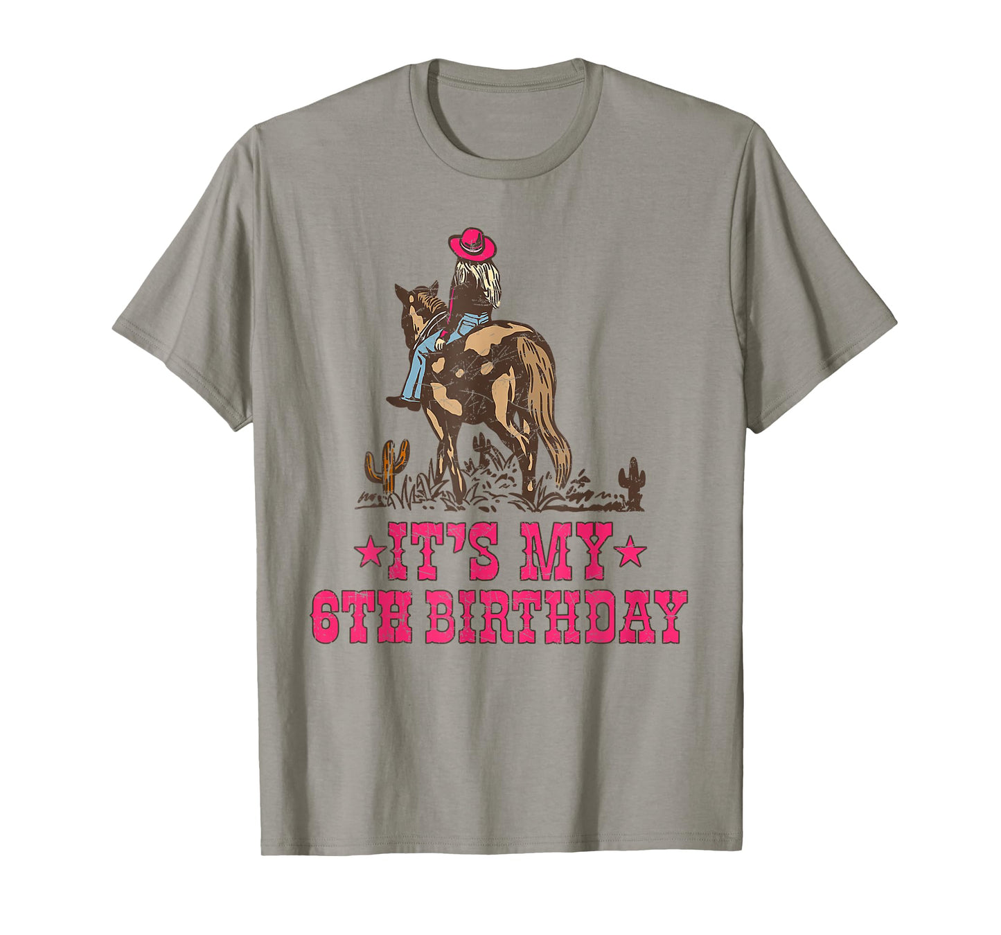 6 Year Old Cowgirl Riding Horse It's my 6th Birthday T-Shirt